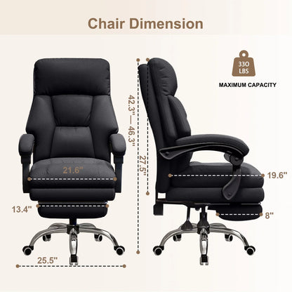 High Back Office Desk Chair - Foot Rest