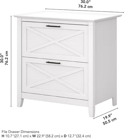 2-Drawer White Oak Lateral File Cabinet