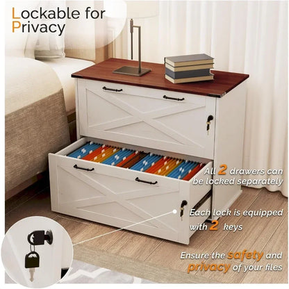 2 Drawer File Cabinet with Lock