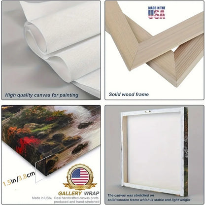 Wood Pine Frame With Art