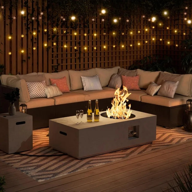 48" Stone-Look Propane Fire Pit