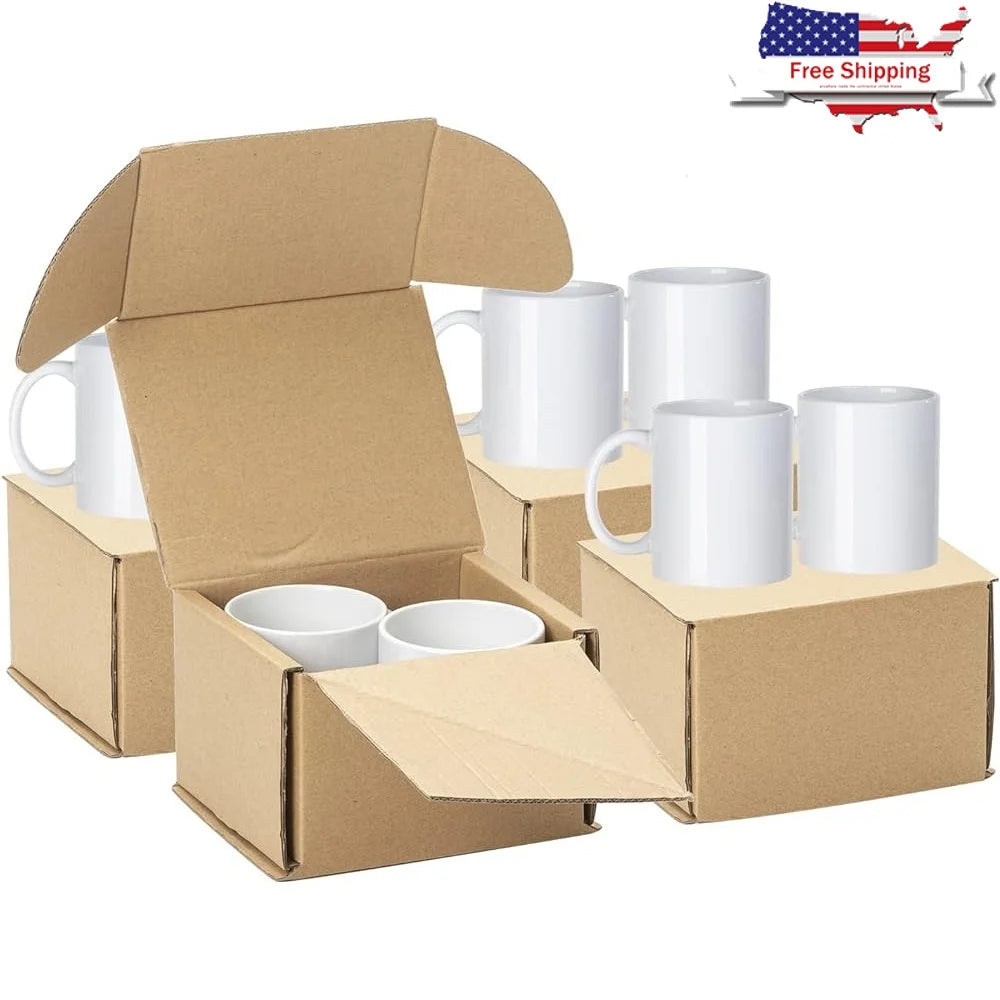 8 Pack 11oz White Sublimation Coffee Mugs