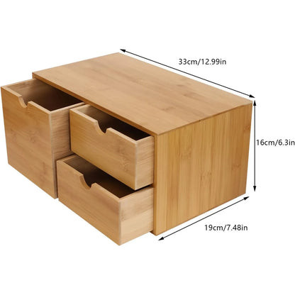 Bamboo Desk Organizer Drawer, Tabletop Storage Organization