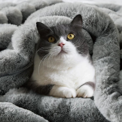 Faux Fur Throw Blanket for Couch