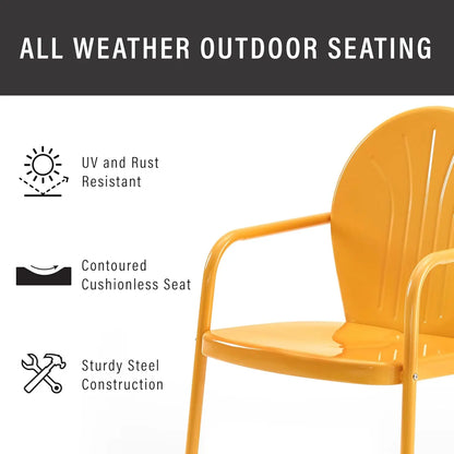 Retro Metal Patio Chairs for Porch, Deck, Balcony