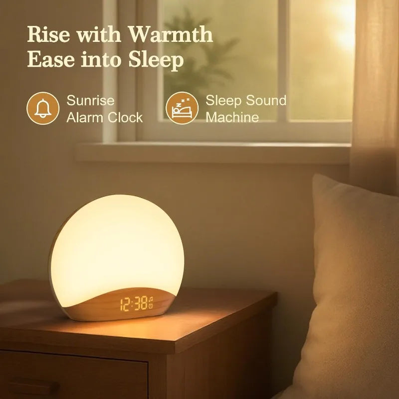 Wood Grain Sunrise Alarm Clock,