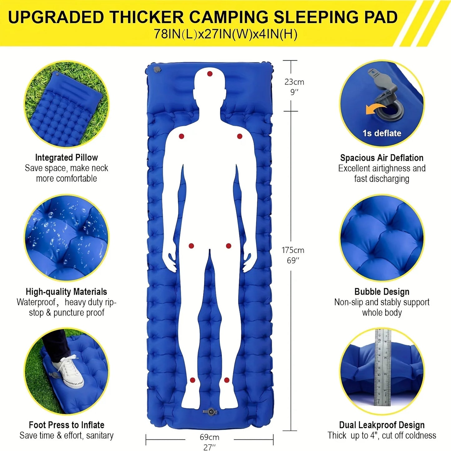 Outdoor Camping Super Thick  Inflatable Sleeping Mat