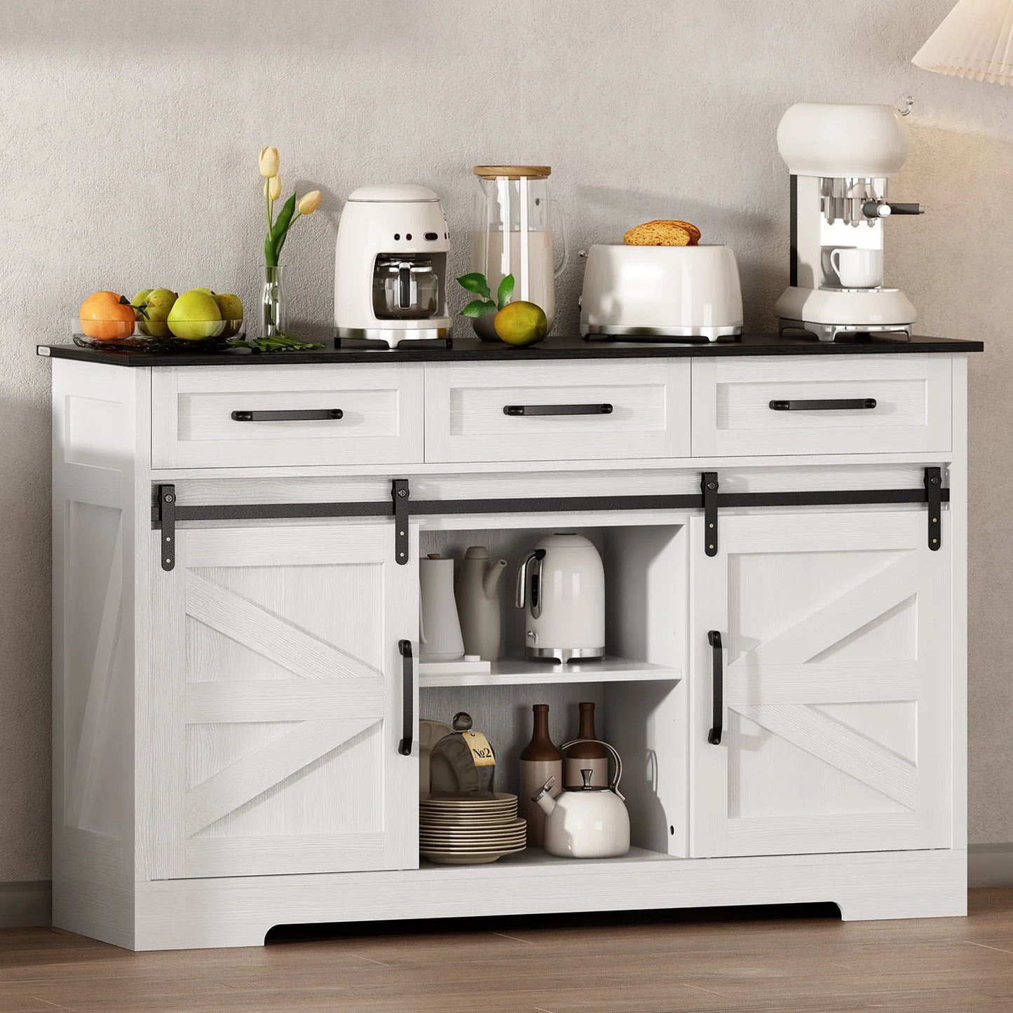 Sideboard Buffet Cabinet w/ Adjustable Shelves
