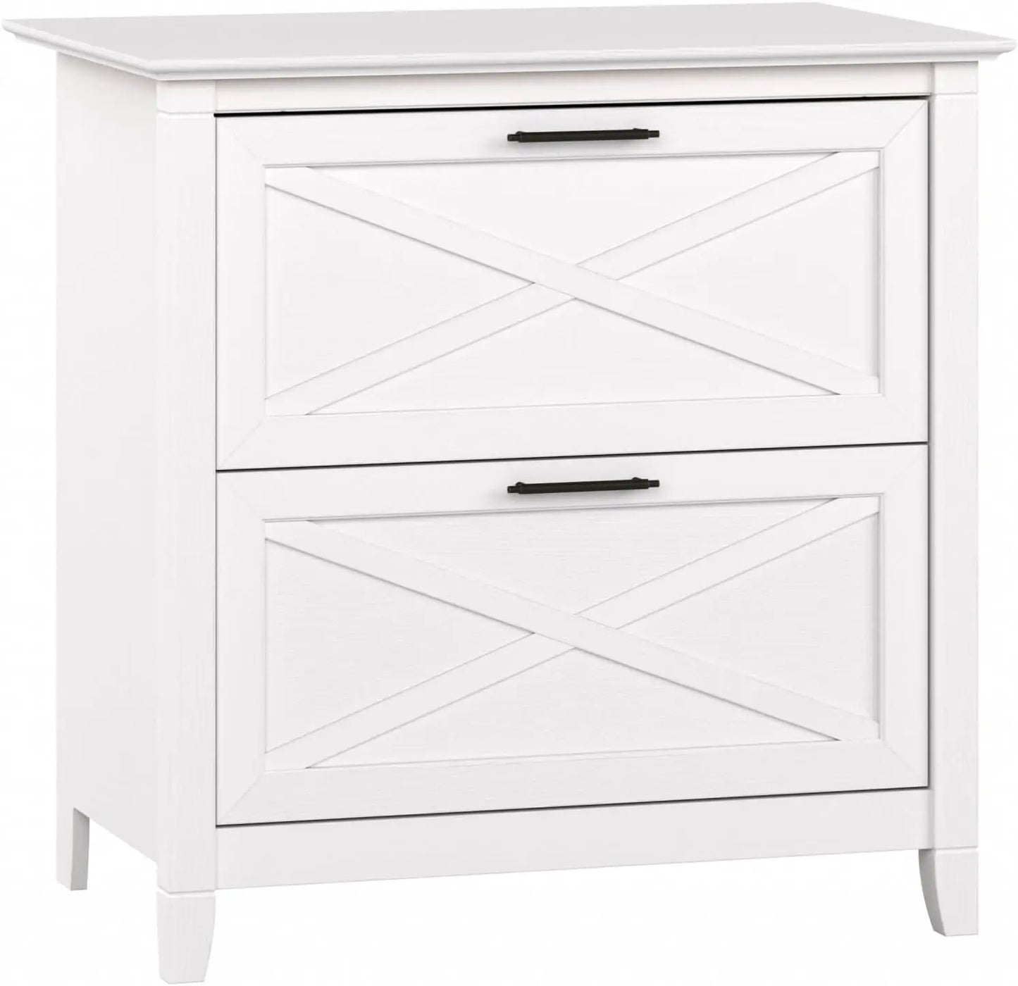 2-Drawer White Oak Lateral File Cabinet