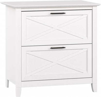2-Drawer White Oak Lateral File Cabinet