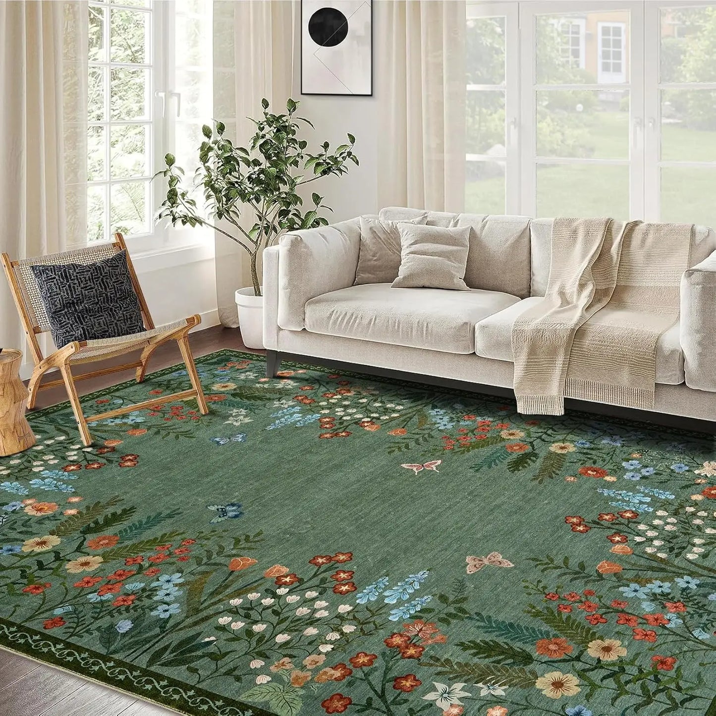 Boho Washable Rugs Soft Indoor Carpet