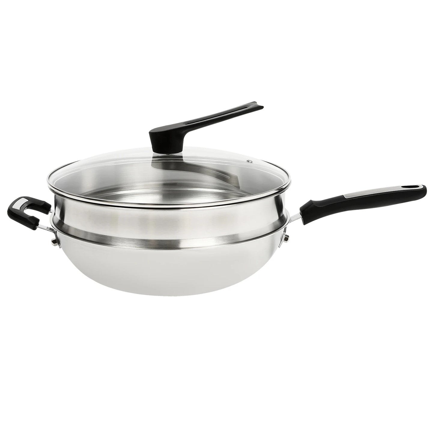 32cm Stainless Steel Wok with Honeycomb Coating