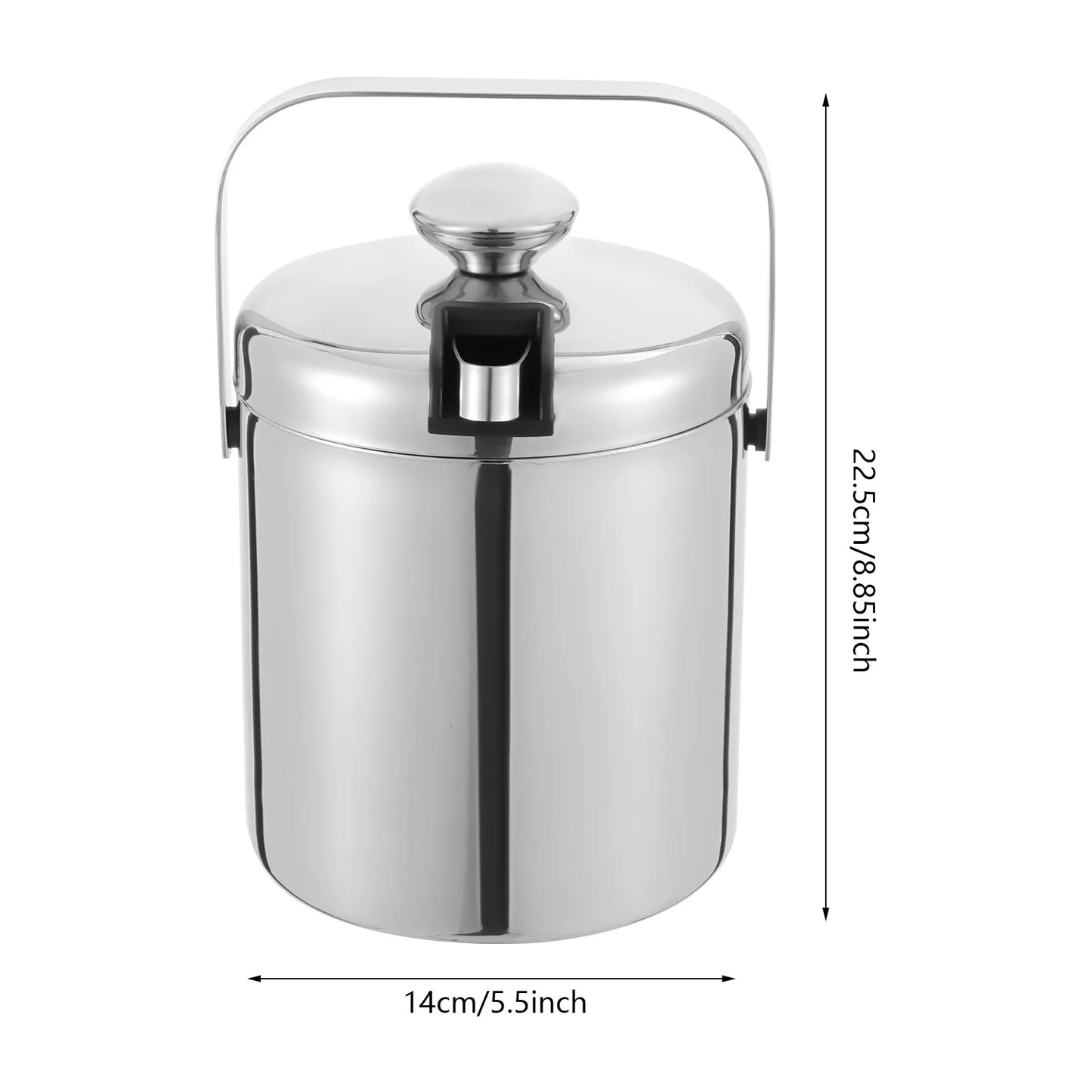 Stainless Steel  Portable Insulated Ice Bucket Kit