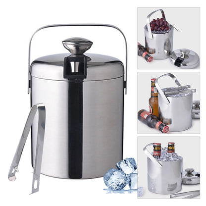 Stainless Steel  Portable Insulated Ice Bucket Kit