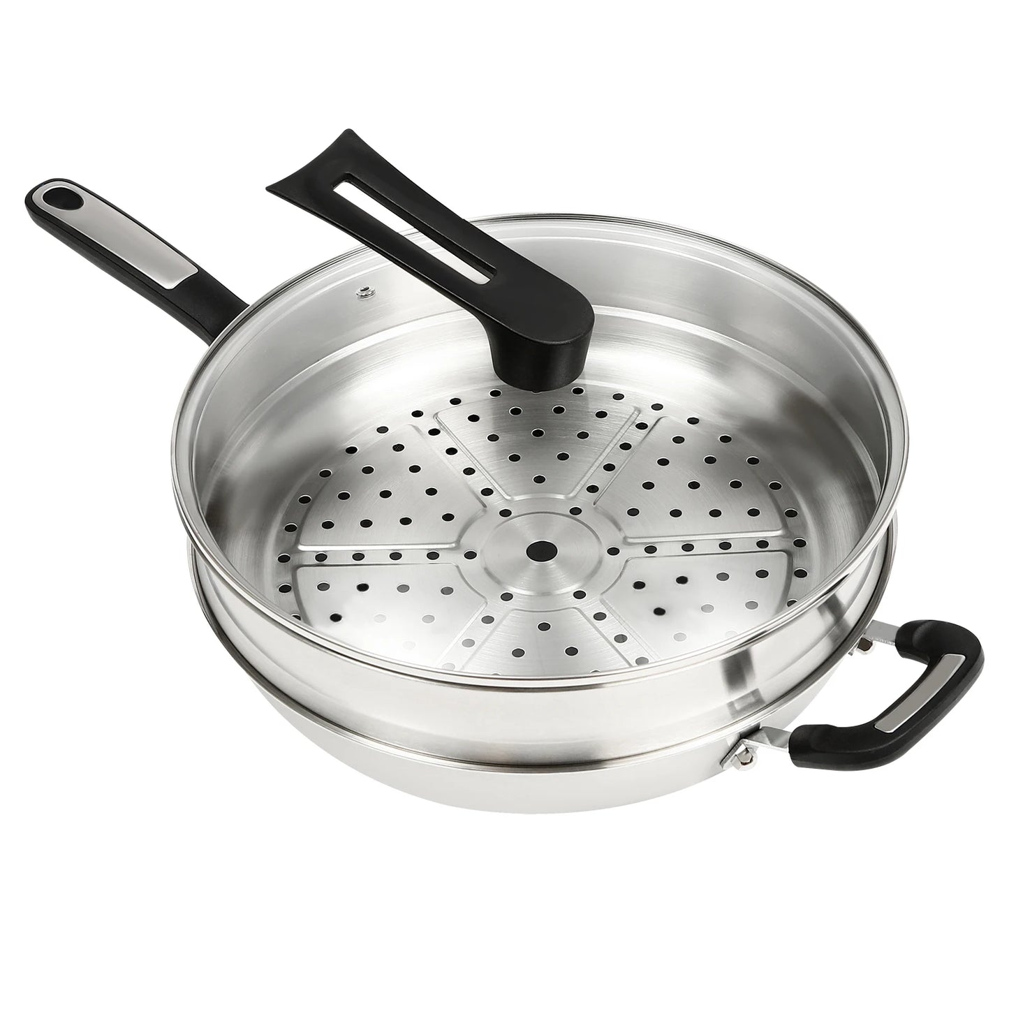 32cm Stainless Steel Wok with Honeycomb Coating