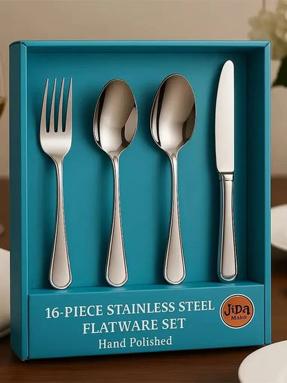 16-Pieces Luxury Premium Silverware Dinnerware Tableware Set