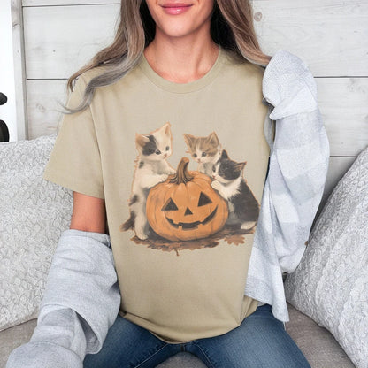 Kitty Halloween Pumpkin  Cute Animal Tee