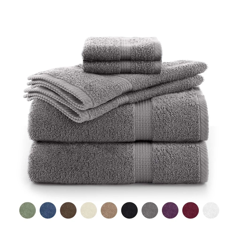 Ultra Absorbent 6-Piece Cotton Towel Set
