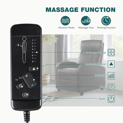 Modern Leather Recliner Chair with Lumbar Support