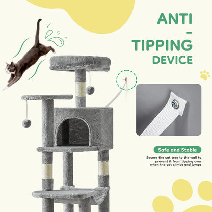 44in Tall Multi-Cat Climbing Cat Tree Tower