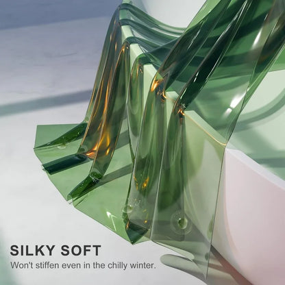 Clear Green Shower Curtain and Liner 2-in-1