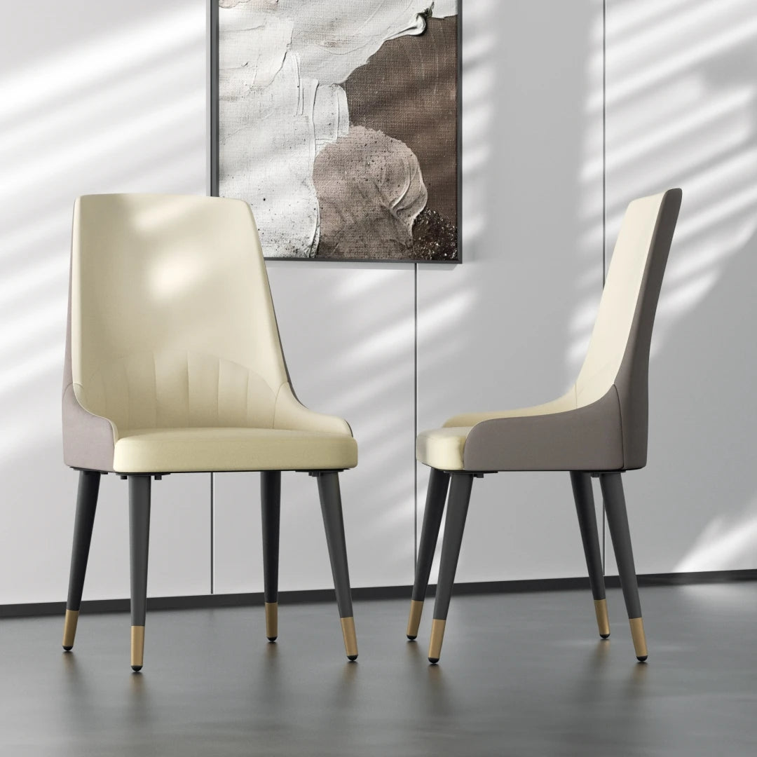 Leather Dining Chairs with Arms