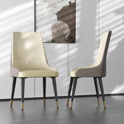 Leather Dining Chairs with Arms