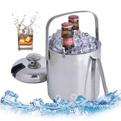 Stainless Steel  Portable Insulated Ice Bucket Kit