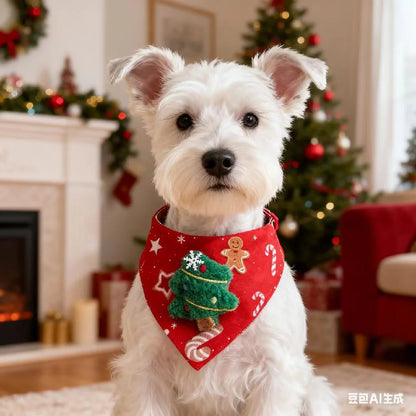 25 New Christmas Dog Triangle Scarf Collars