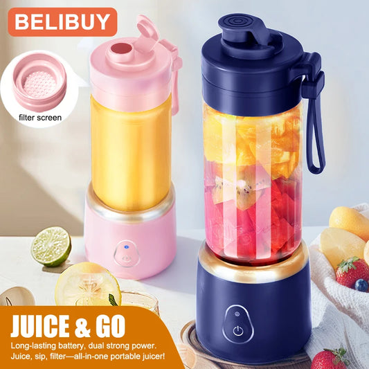 Portable Blender Electric Juicer 600ML Fruit Mixers