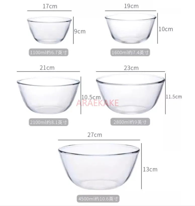 transparent glass bowl, heat-resistant  glass bowl