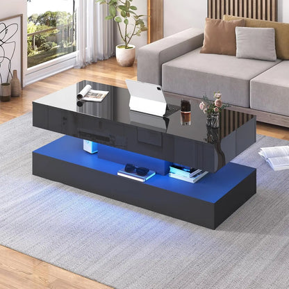 Modern Stylish Coffee Table with LED Lights
