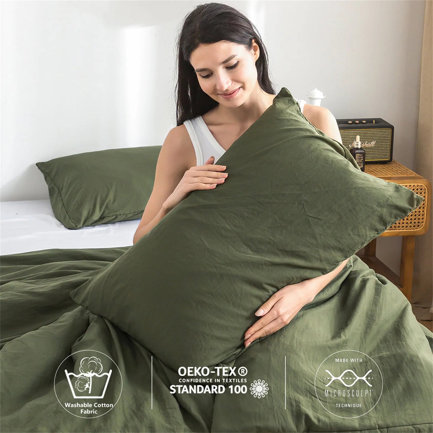 Soft Reversible Washable Bedding Comforter Set