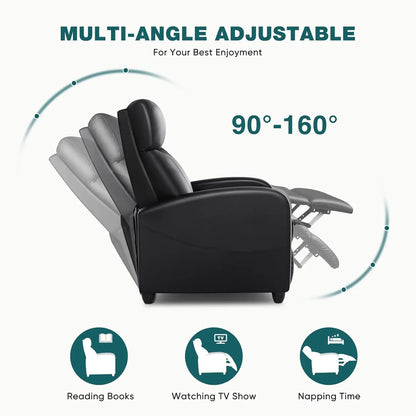 Modern Leather Recliner Chair with Lumbar Support