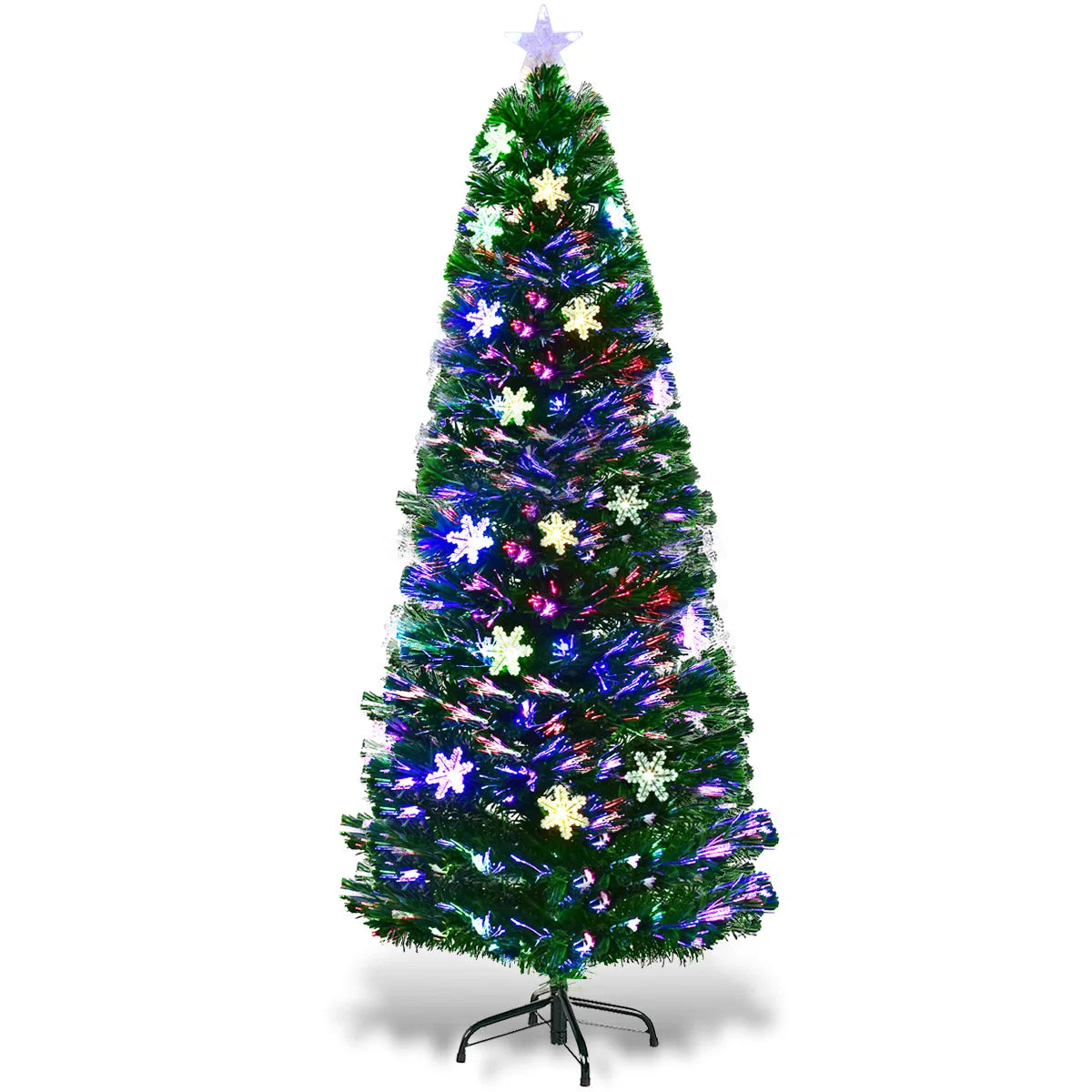 6FT Pre-Lit Fiber Optic Artificial Christmas Tree