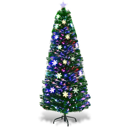 6FT Pre-Lit Fiber Optic Artificial Christmas Tree