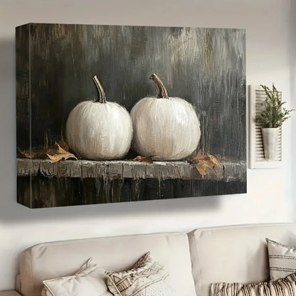 Solid Wood Frame, Fall Pumpkin Oil Painting