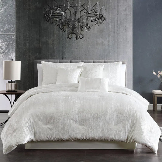 Turin 7 Piece Comforter Set White King