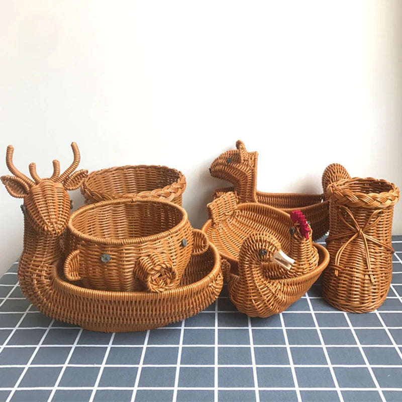 Rattan Woven Storage Basket - Handcrafted and Charming