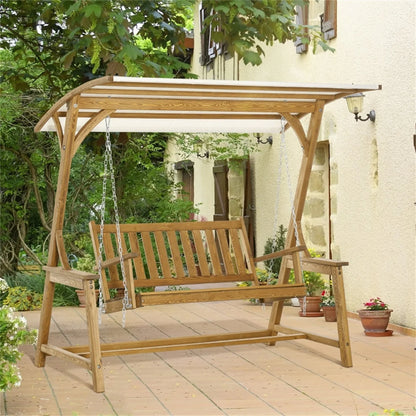 Outdoor Swing Loveseat with Canopy
