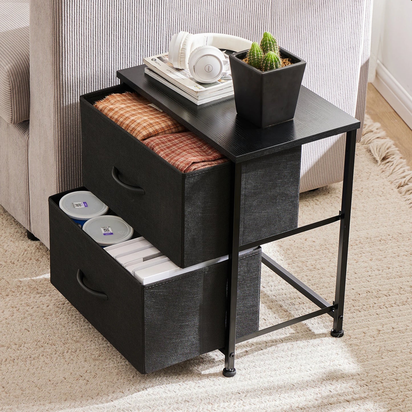 Nightstand Bedside Table Storage