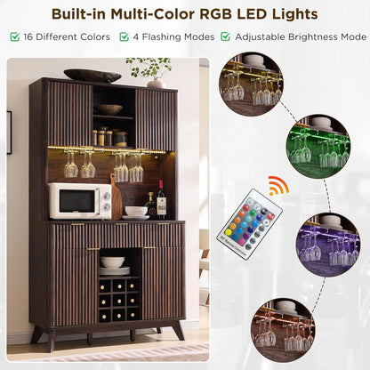 72" Modern Wine & Coffee Bar Cabinet