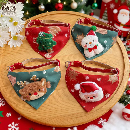 25 New Christmas Dog Triangle Scarf Collars