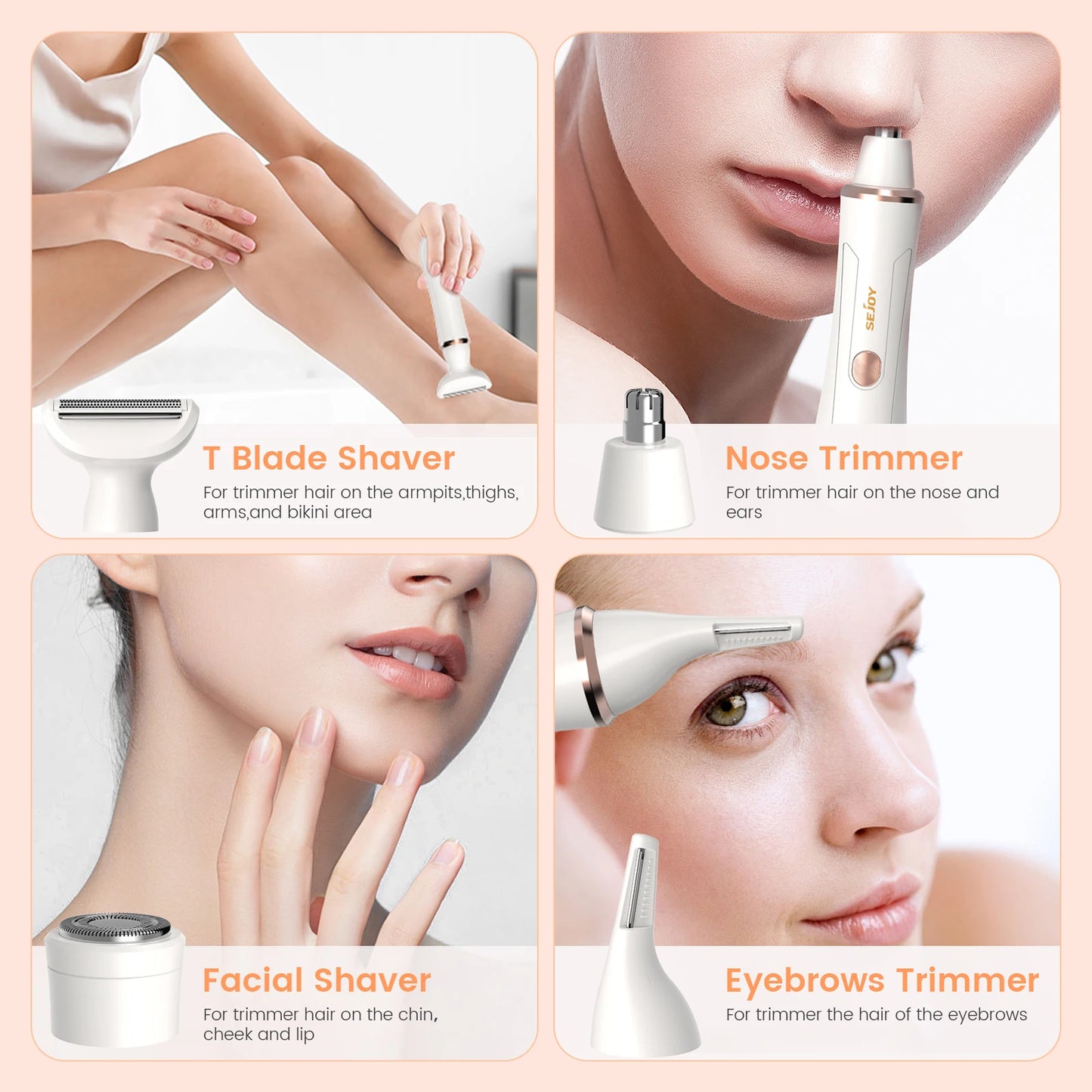 Portable 4 in 1 Electric Razors for Women