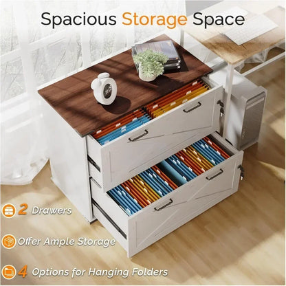 2 Drawer File Cabinet with Lock