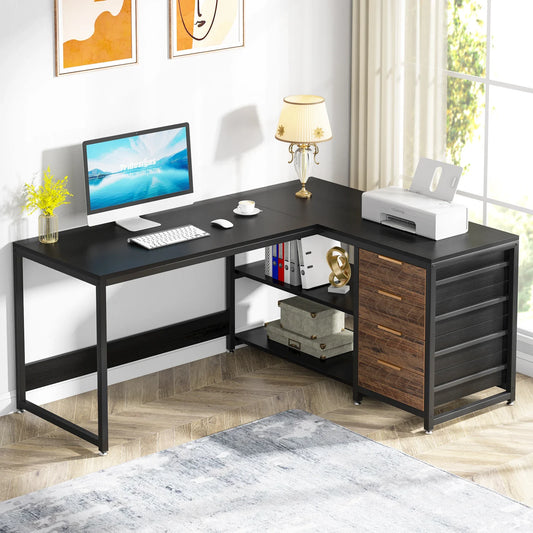 Modern L-Shaped Computer Desk Corner