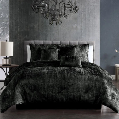 Turin 7 Piece Comforter Set Black King