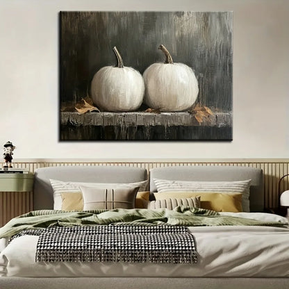 Solid Wood Frame, Fall Pumpkin Oil Painting