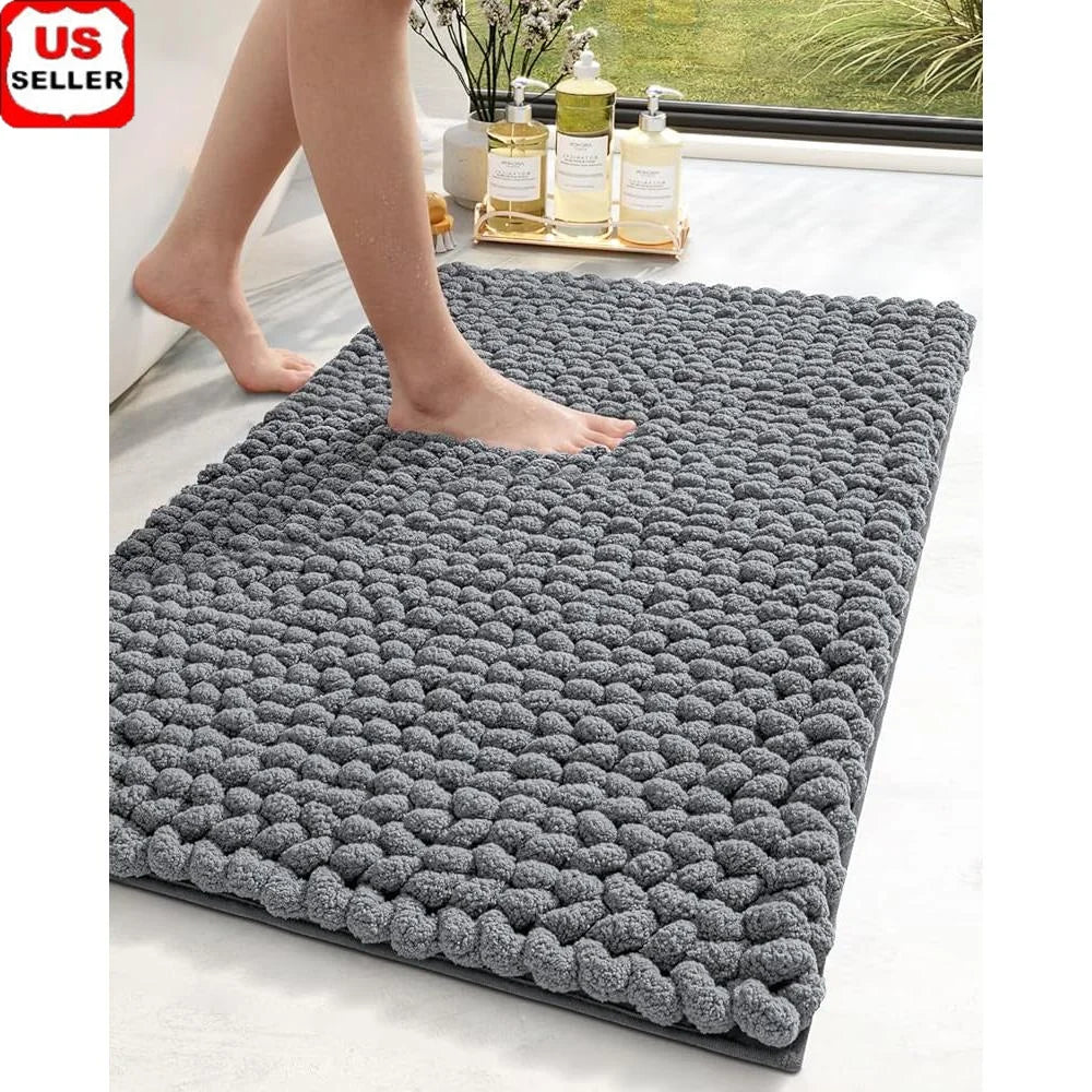 Super Absorbent Chenille Bathroom Rugs Non Slip
