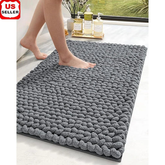 Super Absorbent Chenille Bathroom Rugs Non Slip